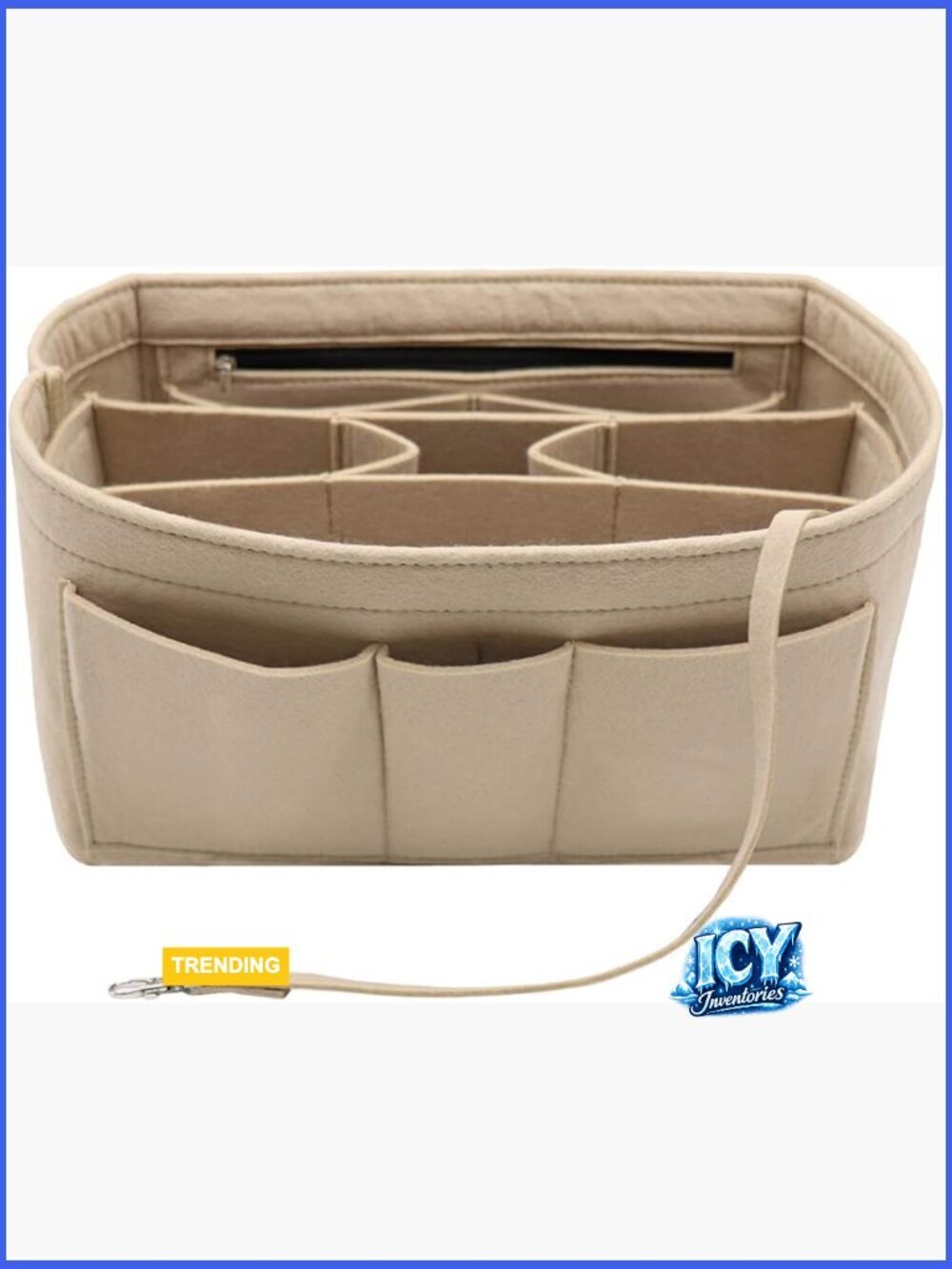 Felt Handbag Organizer Insert with Zipper Pockets for LV Speedy Neverful